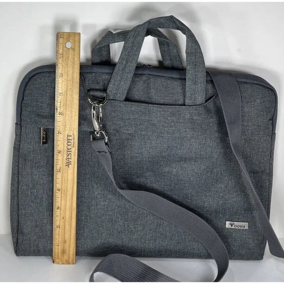 Voova Gray Padded Notebook Sleeve Bag with Strap - Picture 9 of 12